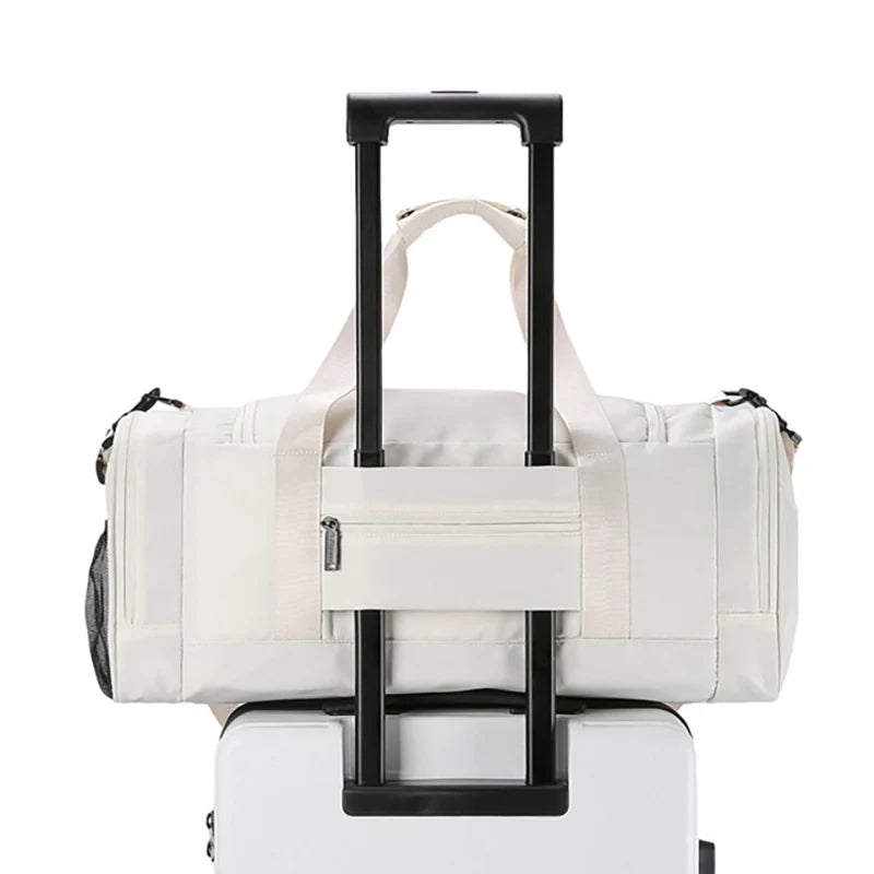 Large capacity travel duffel bag with dry wet separation and shoe pocket oxford - product image