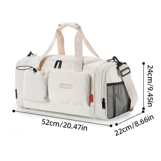 Large capacity travel duffel bag with dry wet separation and shoe pocket oxford - product image