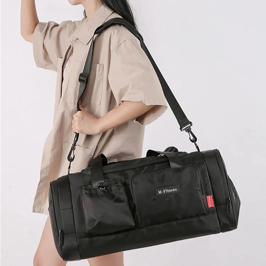 Large capacity travel duffel bag with dry wet separation and shoe pocket oxford - product image