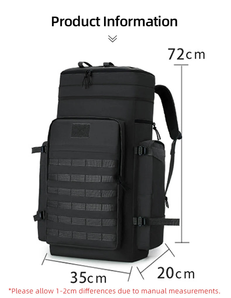 Large climbing nylon bag durable waterproof molle system multi-pocket rucksack - product image