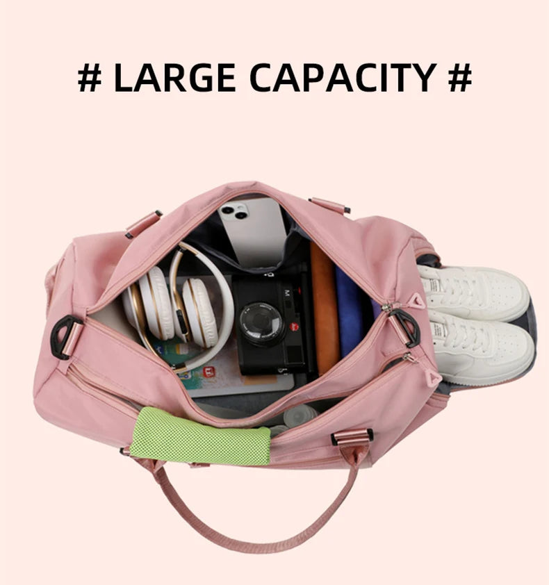 Large fitness tote bag with dry wet separation nylon for men and women - product image