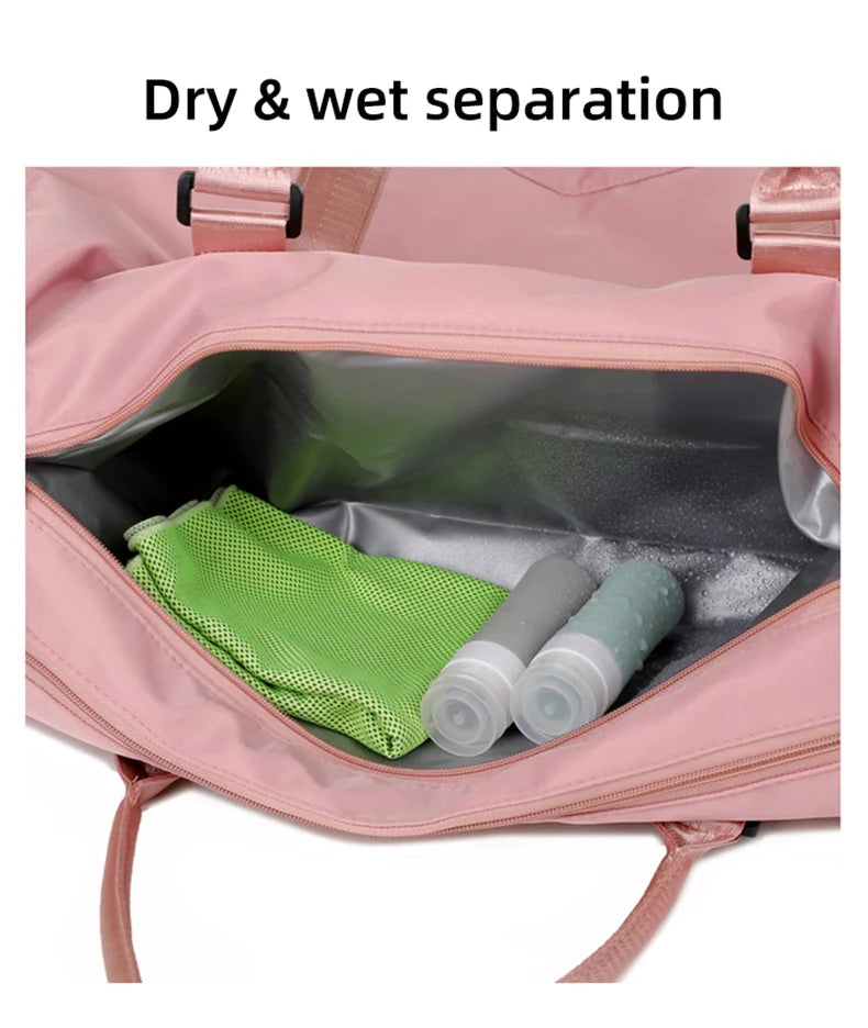Large fitness tote bag with dry wet separation nylon for men and women - product image