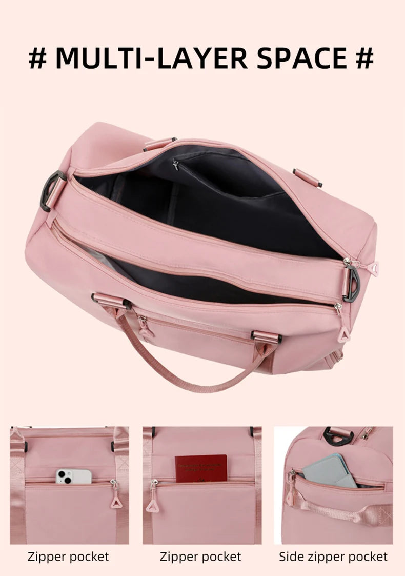 Large fitness tote bag with dry wet separation nylon for men and women - product image