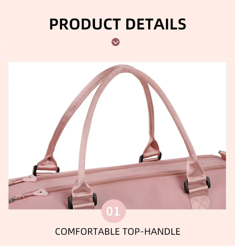 Large fitness tote bag with dry wet separation nylon for men and women - product image