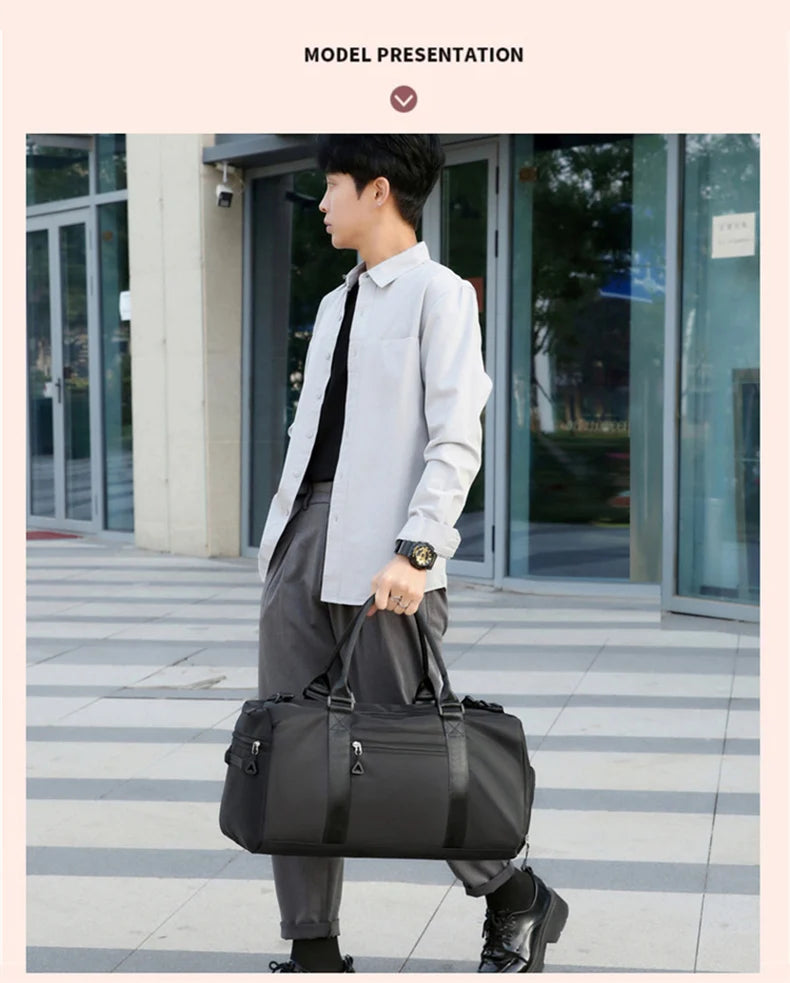 Large fitness tote bag with dry wet separation nylon for men and women - product image