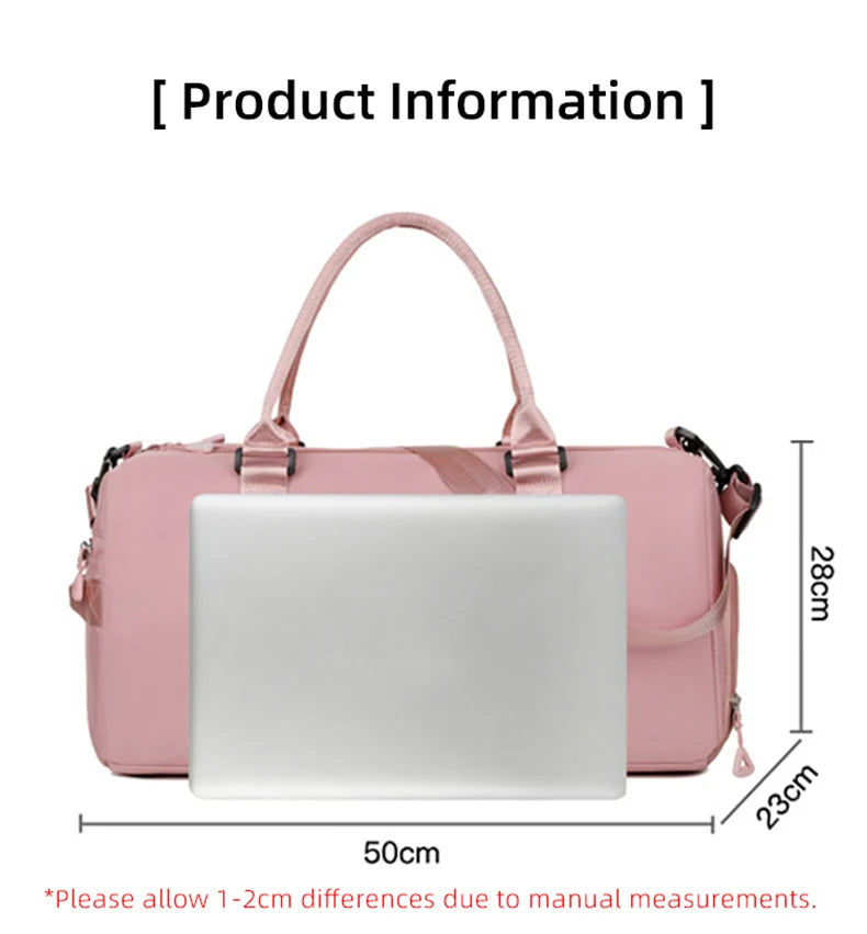 Large fitness tote bag with dry wet separation nylon for men and women - product image