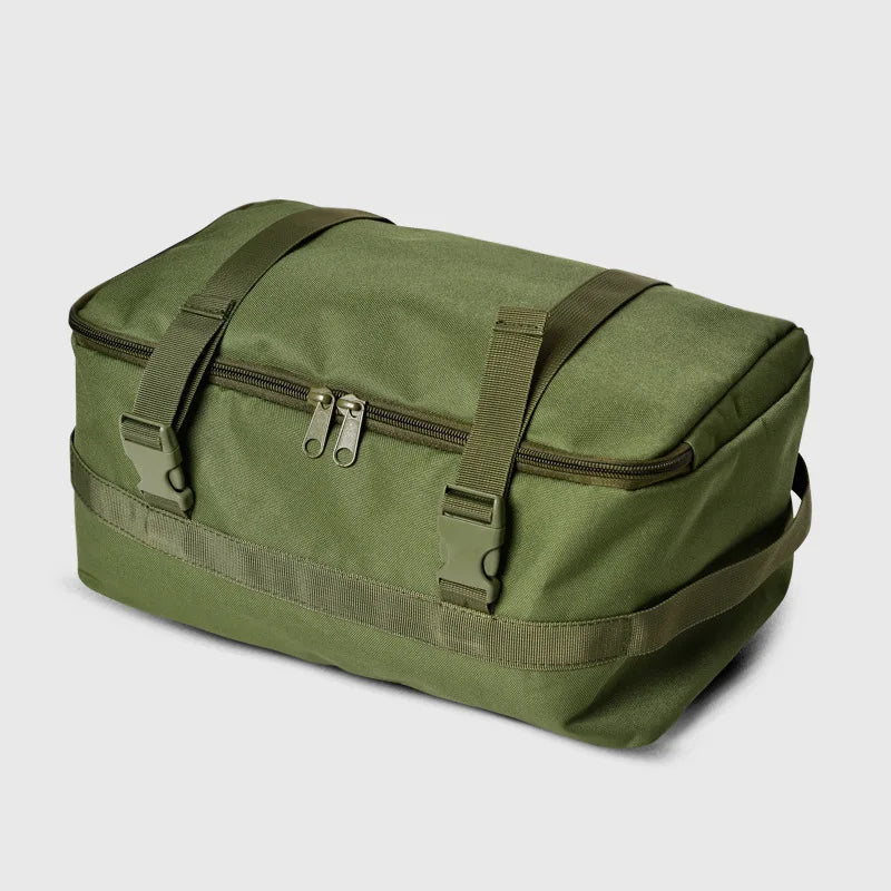 Large nylon camping storage organizer bag with multiple compartments - product image
