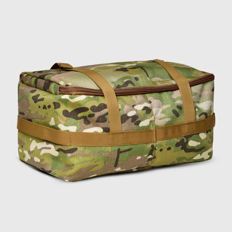 Large nylon camping storage organizer bag with multiple compartments - product image