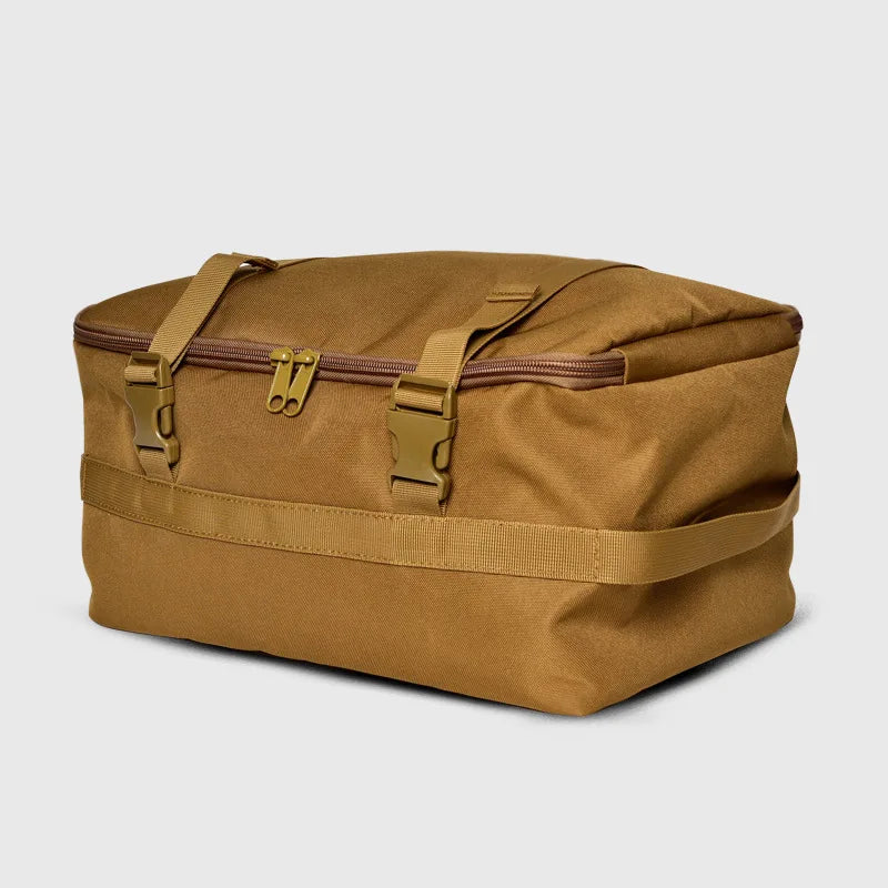 Large nylon camping storage organizer bag with multiple compartments - product image