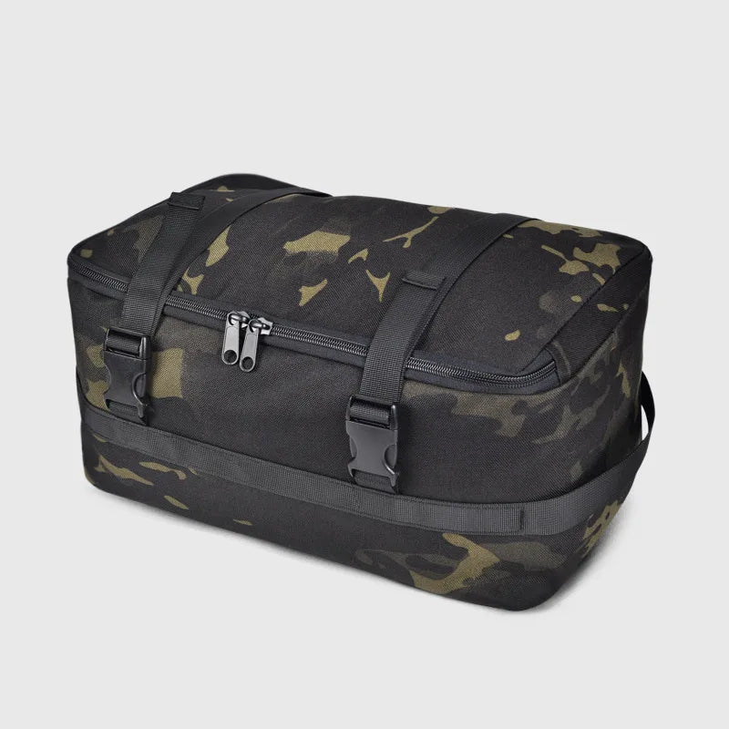 Large nylon camping storage organizer bag with multiple compartments - product image