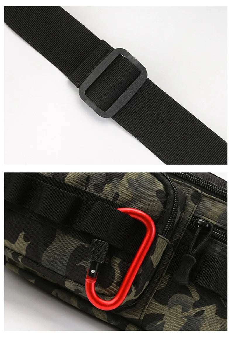 Lightweight tactical fishing chest bag with layered design crossbody nylon - product image
