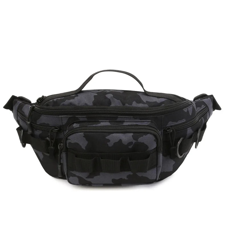 Lightweight tactical fishing chest bag with layered design crossbody nylon - product image