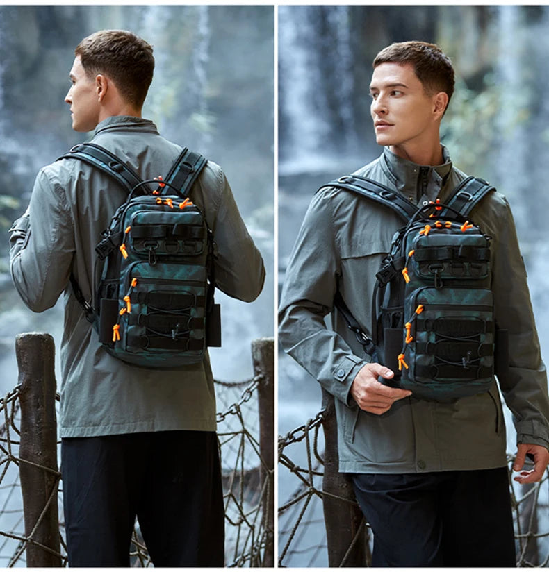 Lure climbing camping oxford backpack large capacity multi-pocket molle system - product image