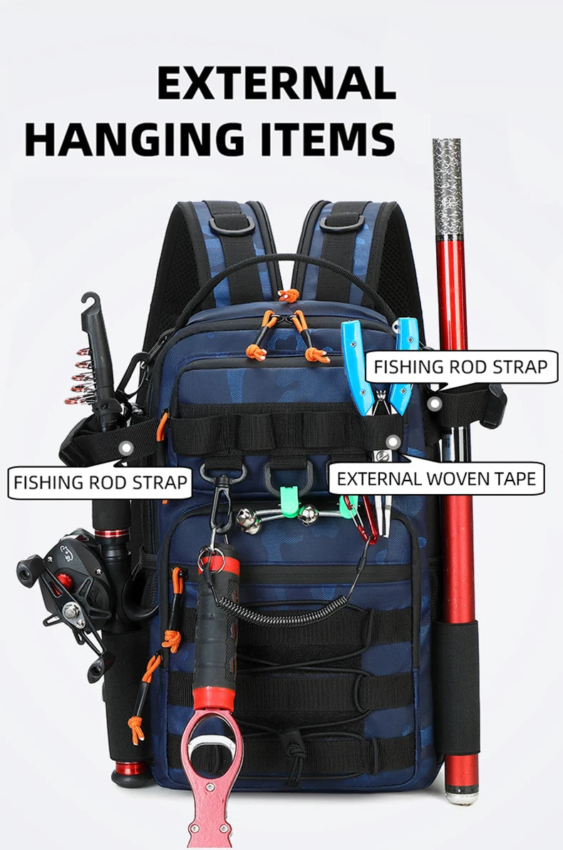 Lure climbing camping oxford backpack large capacity multi-pocket molle system - product image
