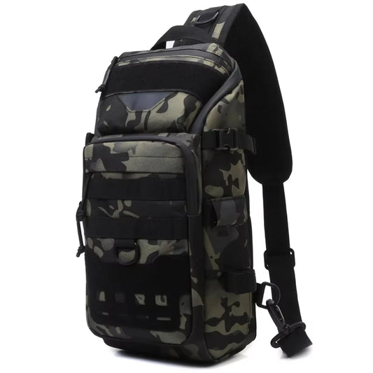 Men's fishing nylon chest bag tactical molle multi-pocket detachable strap - product image
