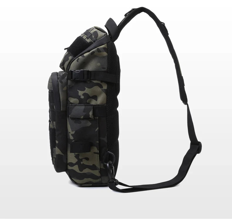 Men's fishing nylon chest bag tactical molle multi-pocket detachable strap - product image