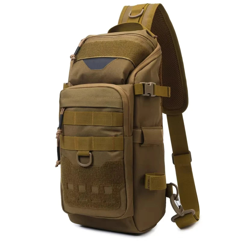 Men's fishing nylon chest bag tactical molle multi-pocket detachable strap - product image
