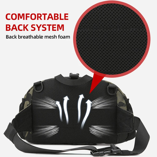 Men's hiking vest backpack oxford multi-pocket molle system detachable straps - product image