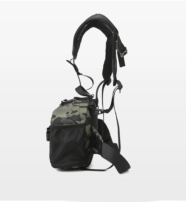 Men's hiking vest backpack oxford multi-pocket molle system detachable straps - product image