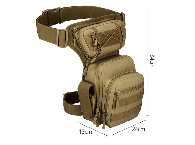 Men's nylon adjustable leg bag utility waist hip motorcycle outdoor pouch - product image
