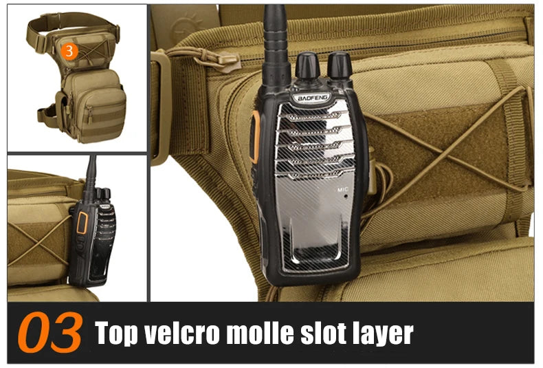 Men's nylon adjustable leg bag utility waist hip motorcycle outdoor pouch - product image