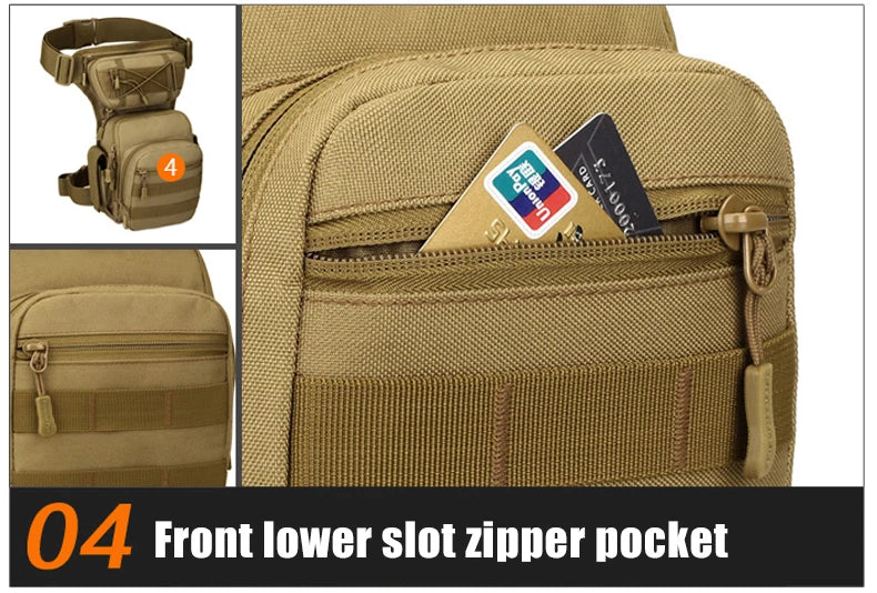 Men's nylon adjustable leg bag utility waist hip motorcycle outdoor pouch - product image