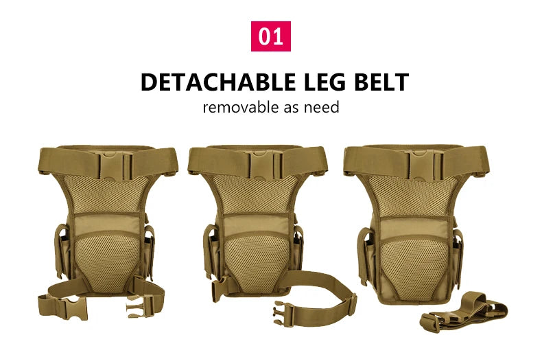 Men's nylon adjustable leg bag utility waist hip motorcycle outdoor pouch - product image