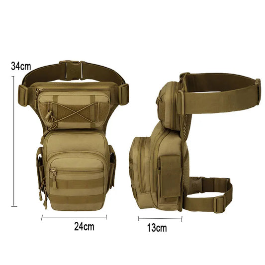 Men's nylon adjustable leg bag utility waist hip motorcycle outdoor pouch - product image