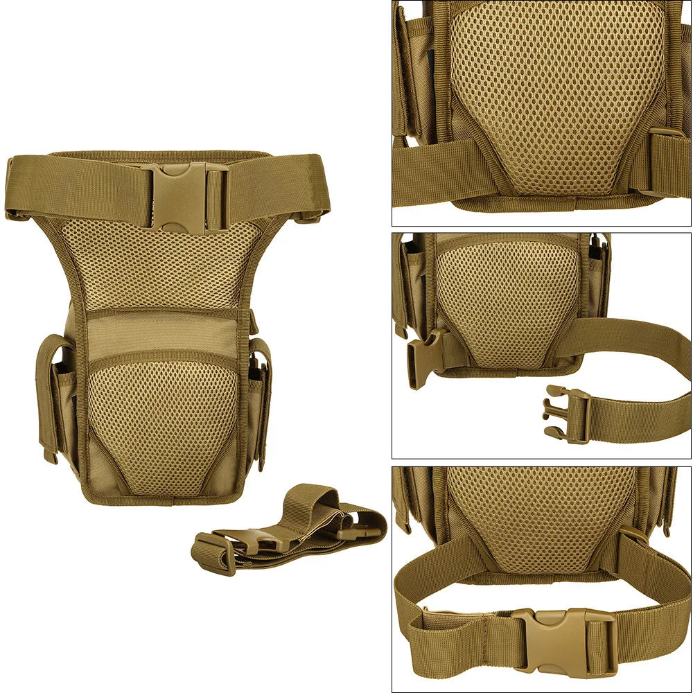 Men's nylon adjustable leg bag utility waist hip motorcycle outdoor pouch - product image