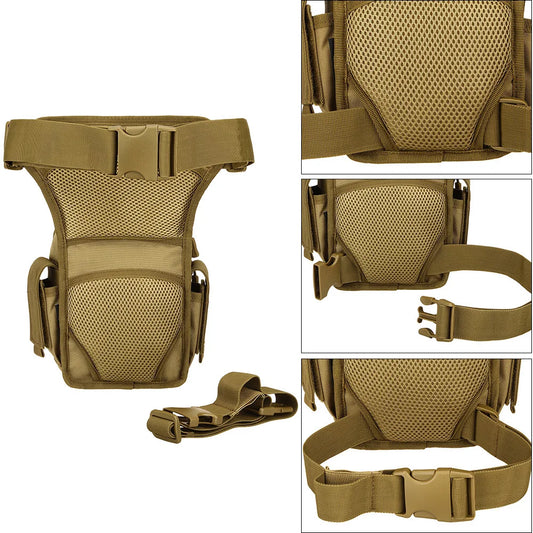Men's nylon adjustable leg bag utility waist hip motorcycle outdoor pouch - product image