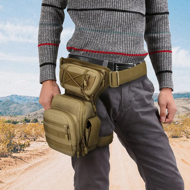 Men's nylon adjustable leg bag utility waist hip motorcycle outdoor pouch - product image