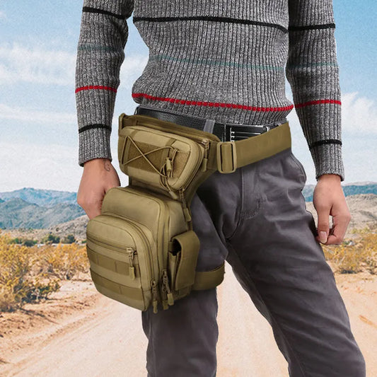 Men's nylon adjustable leg bag utility waist hip motorcycle outdoor pouch - product image
