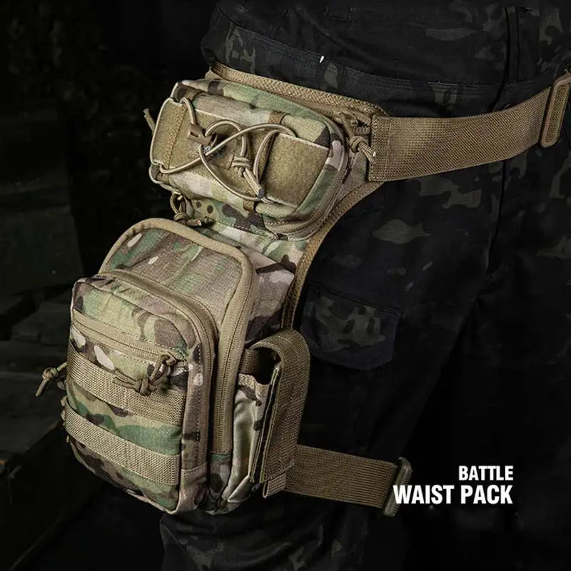 Men's nylon adjustable leg bag utility waist hip motorcycle outdoor pouch - product image