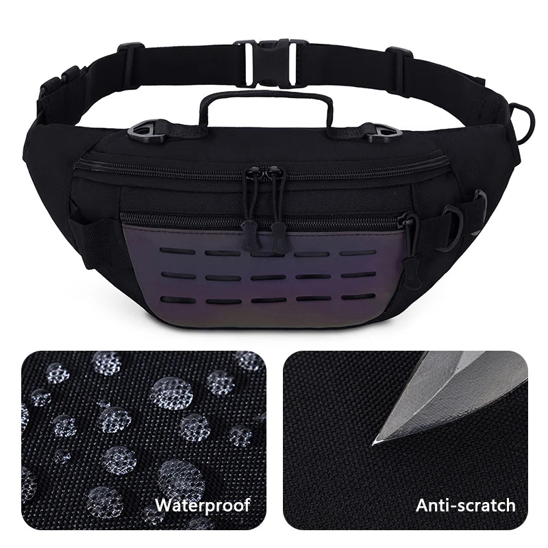 Men's outdoor hiking waterproof nylon durable large capacity waist bag - product image