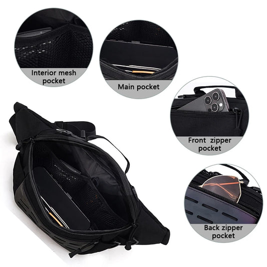 Men's outdoor hiking waterproof nylon durable large capacity waist bag - product image