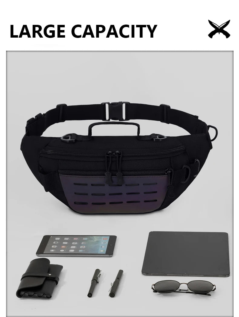 Men's outdoor hiking waterproof nylon durable large capacity waist bag - product image