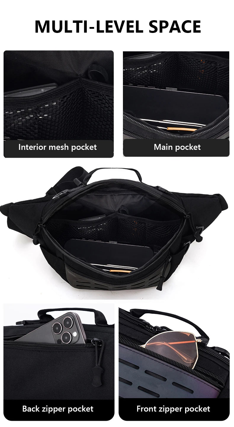 Men's outdoor hiking waterproof nylon durable large capacity waist bag - product image