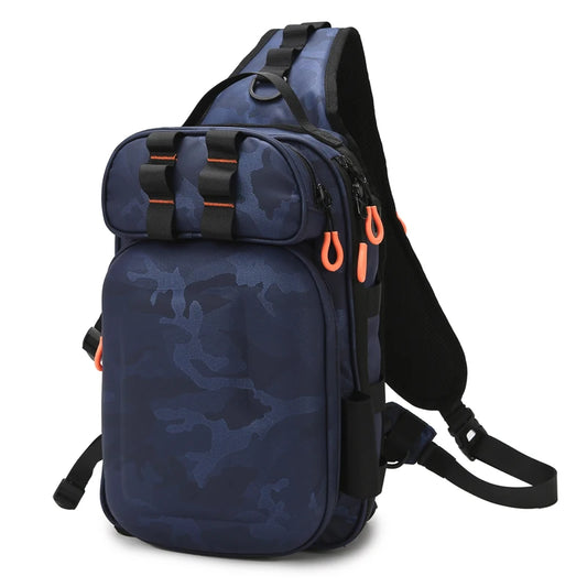 Men's oxford tactical backpack molle system fishing rod holders multi-pocket - product image