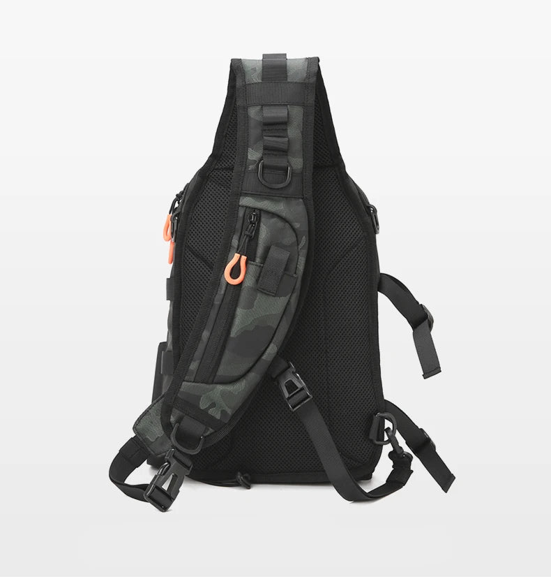 Men's oxford tactical backpack molle system fishing rod holders multi-pocket - product image
