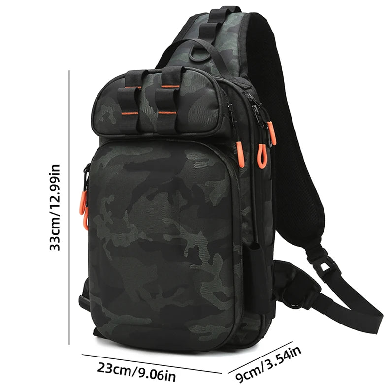 Men's oxford tactical backpack molle system fishing rod holders multi-pocket - product image