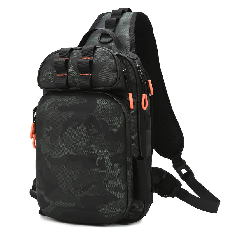 Men's oxford tactical backpack molle system fishing rod holders multi-pocket - product image