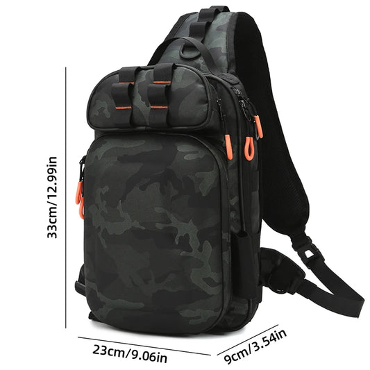 Men's oxford tactical backpack molle system fishing rod holders multi-pocket - product image