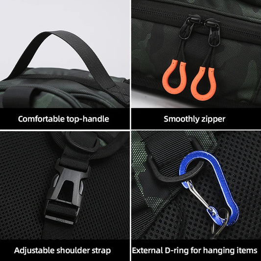 Men's oxford tactical backpack molle system fishing rod holders multi-pocket - product image