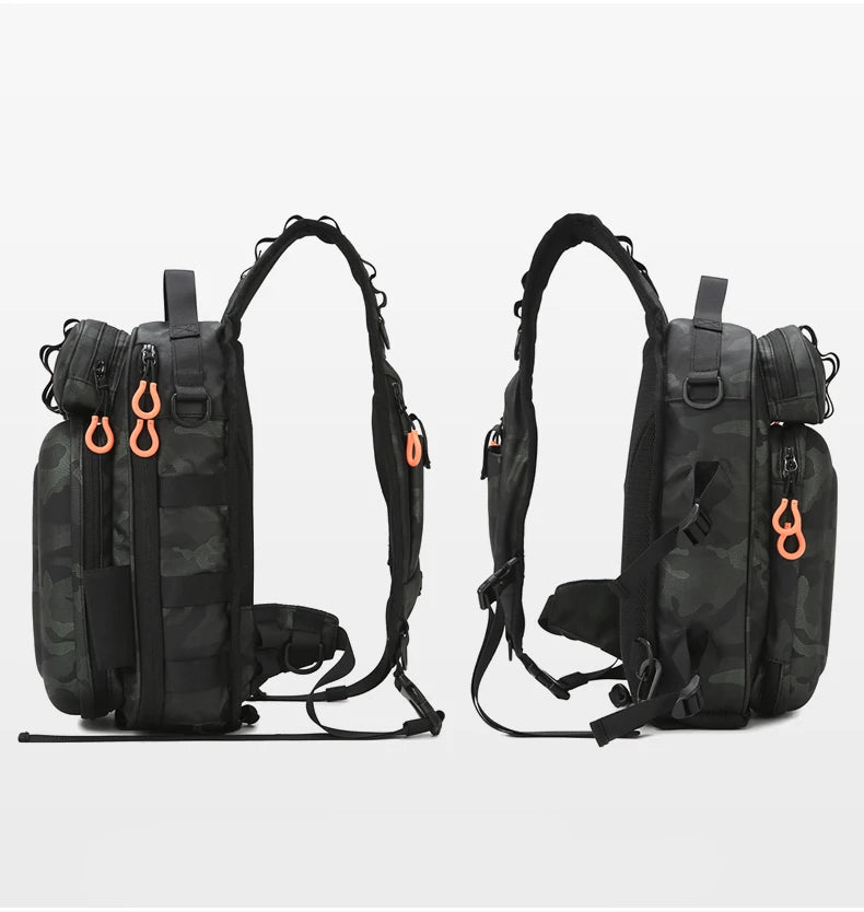 Men's oxford tactical backpack molle system fishing rod holders multi-pocket - product image