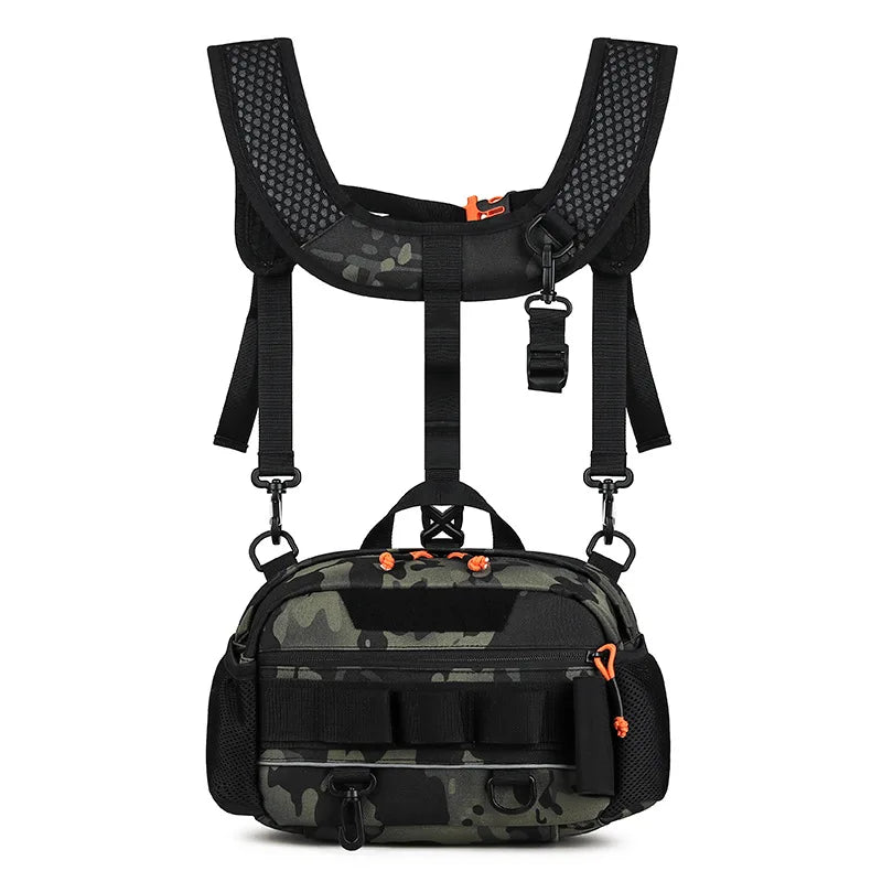 Men's oxford tactical hiking vest backpack detachable straps molle system - product image