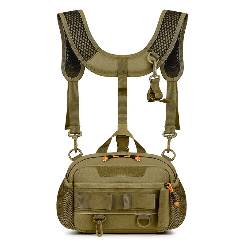 Men's oxford tactical hiking vest backpack detachable straps molle system - product image