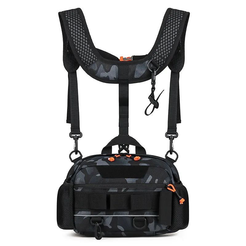 Men's oxford tactical hiking vest backpack detachable straps molle system - product image