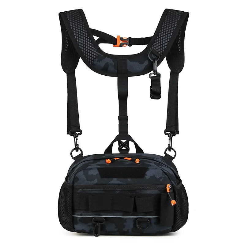 Men's oxford tactical hiking vest backpack detachable straps molle system - product image