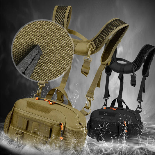 Men's oxford tactical hiking vest backpack detachable straps molle system - product image