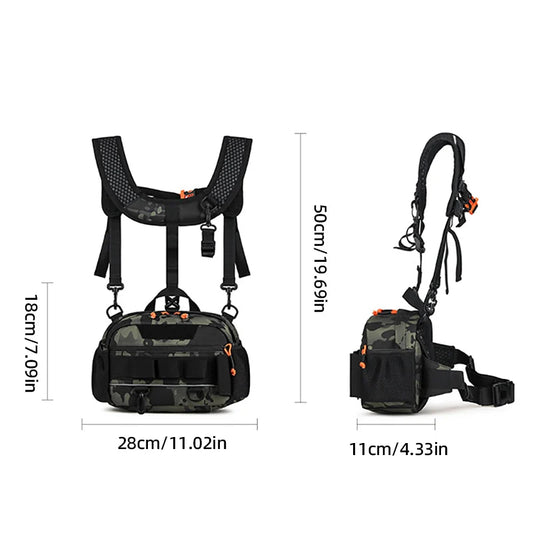 Men's oxford tactical hiking vest backpack detachable straps molle system - product image